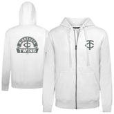 Minnesota Twins Levelwear Podium Banner Arch Full-Zip Hoodie White