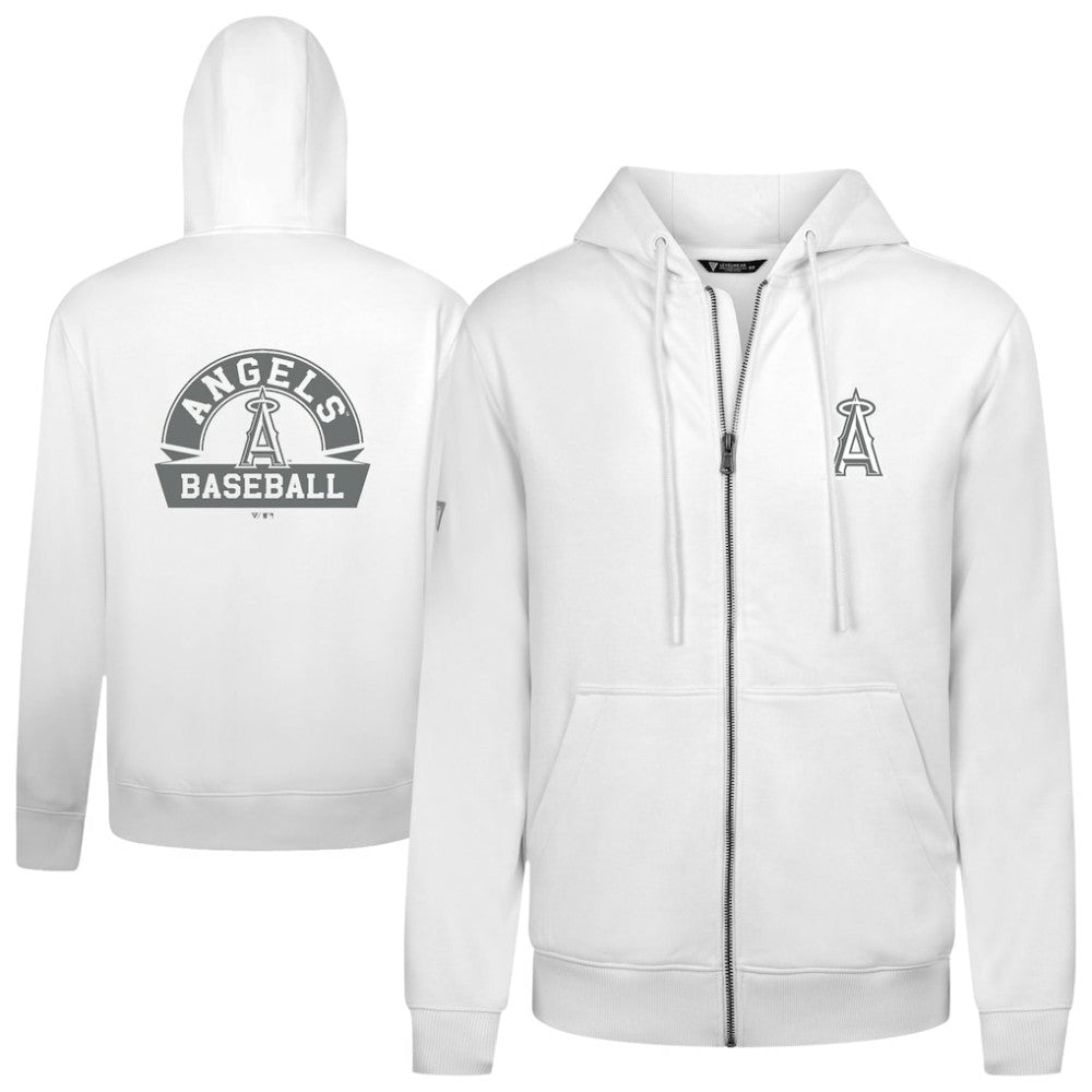 Los Angeles Angels Levelwear Podium Banner Arch Full-Zip Hoodie White