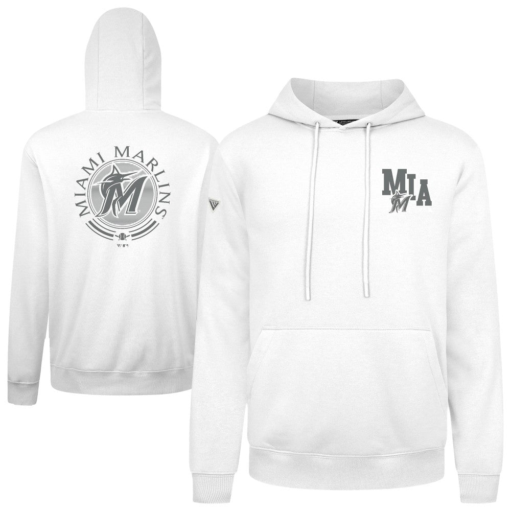 Miami Marlins Levelwear Podium Grain Hoodie White