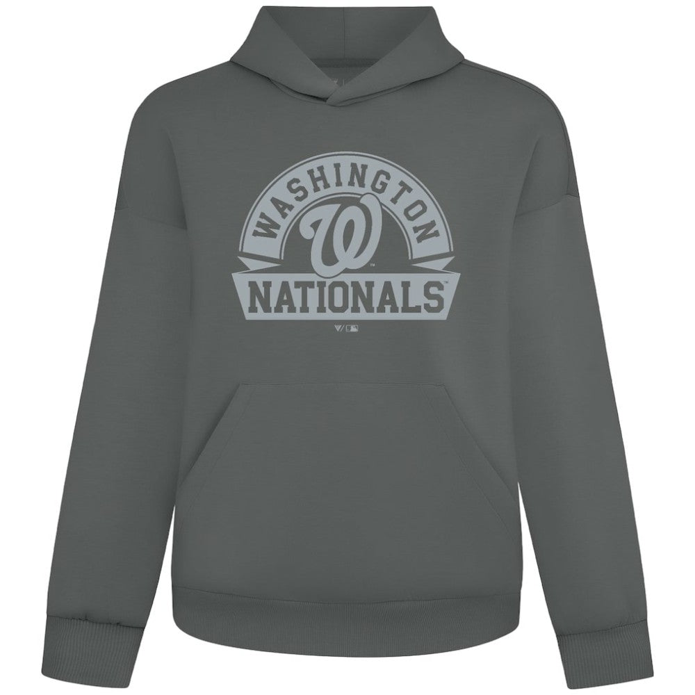 Washington Nationals Levelwear Luxe Signature Banner Arch Tri-Blend Hoodie Gray