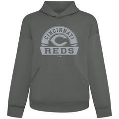 Cincinnati Reds Levelwear Luxe Signature Banner Arch Tri-Blend Hoodie Gray
