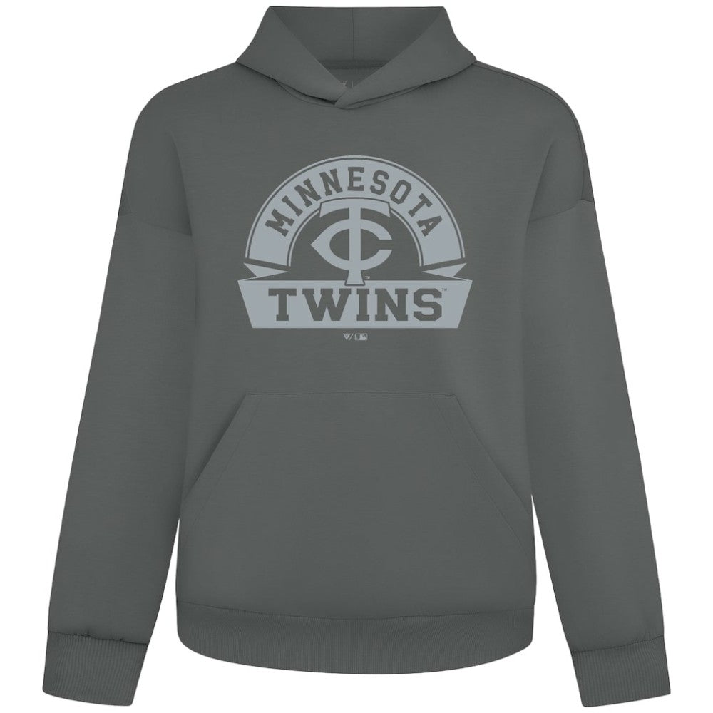 Minnesota Twins Levelwear Luxe Signature Banner Arch Tri-Blend Hoodie Gray