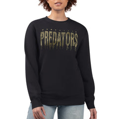 Nashville Predators G-III 4Her by Carl Banks Women's Metallic Drop Printed Fleece Sweatshirt - Black Sweatshirts