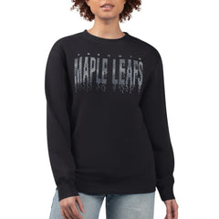 Toronto Maple Leafs G-III 4Her by Carl Banks Women's Metallic Drop Printed Fleece Sweatshirt - Black Sweatshirts
