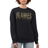 Calgary Flames G-III 4Her by Carl Banks Women's Metallic Drop Printed Fleece Sweatshirt - Black Sweatshirts