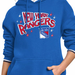 New York Rangers Starter Women's Fireworks Fleece Hoodie - Blue Hoodies
