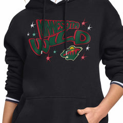 Minnesota Wild Starter Women's Fireworks Fleece Hoodie - Black Hoodies