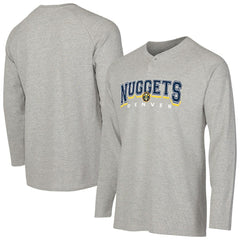 Denver Nuggets Concepts Sport Hawthorn Thermal Knit Long Sleeve Henley T-Shirt sale - Gray sale