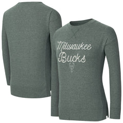 Milwaukee Bucks Concepts Sport Women's Rigor Long Sleeve Jersey T-Shirt - Hunter Green cheap