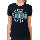 Seattle Kraken G-III 4Her by Carl Banks Women's Super-Slim Lightweight Pinstripe Circle Graphic T-Shirt - Navy T-shirts