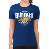 Buffalo Sabres G-III 4Her by Carl Banks Women's Super-Slim Lightweight Pinstripe Circle Graphic T-Shirt - Royal T-shirts