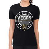 Vegas Golden Knights G-III 4Her by Carl Banks Women's Super-Slim Lightweight Pinstripe Circle Graphic T-Shirt - Black T-shirts