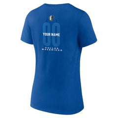 Dallas Mavericks Women's Center Court Name & Number Custom V-Neck T-Shirt sale - Blue cheap