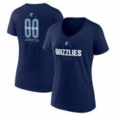 Memphis Grizzlies Women's Center Court Name & Number Custom V-Neck T-Shirt - Navy sale
