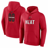 Miami Heat Center Court Name & Number Custom Hoodie - Red outlet