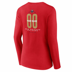 New Orleans Pelicans Women's Center Court Name & Number Custom Long Sleeve V-Neck T-Shirt - Red discount