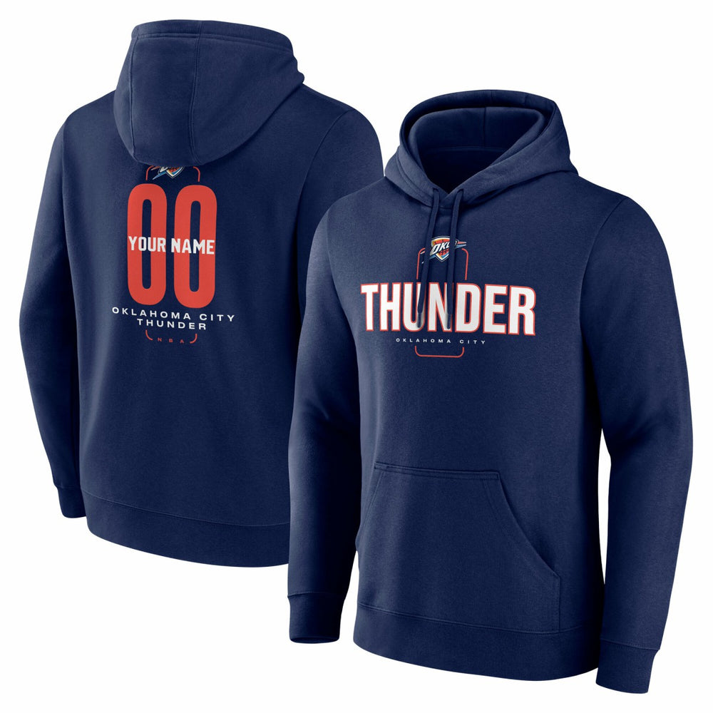 Oklahoma City Thunder Center Court Name & Number Custom Hoodie - Navy discount