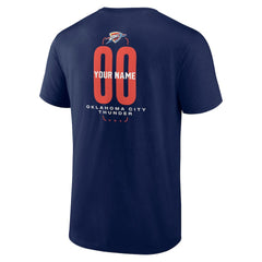Oklahoma City Thunder Center Court Name & Number Custom T-Shirt - Navy for sale