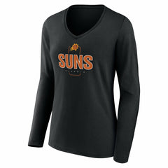 Phoenix Suns Women's Center Court Name & Number Custom Long Sleeve V-Neck T-Shirt - Black cheap