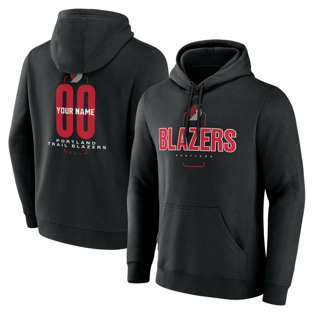 Portland Trail Blazers Center Court Name & Number Custom Hoodie - Black discount