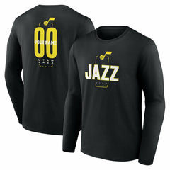 Utah Jazz Center Court Name & Number Custom Long Sleeve T-Shirt - Black online