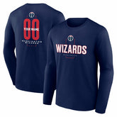 Washington Wizards Center Court Name & Number Custom Long Sleeve T-Shirt - Navy outlet
