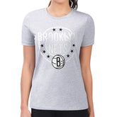 Brooklyn Nets G-III 4Her by Carl Banks Women's Super-Slim Lightweight Pinstripe Circle Graphic T-Shirt - Gray for sale