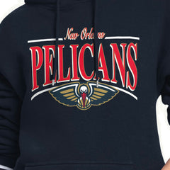 New Orleans Pelicans Starter Women's Arch Stripe Fleece Hoodie - Navy on sale