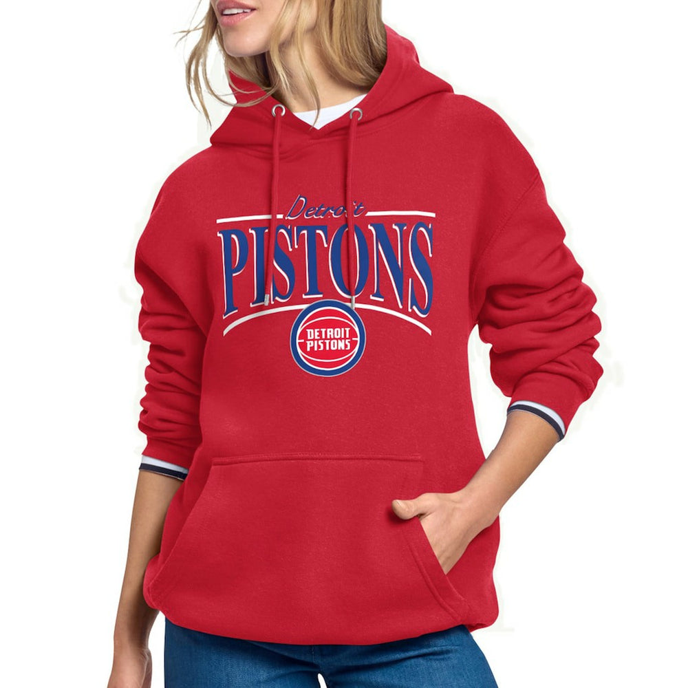 Detroit Pistons Starter Women's Arch Stripe Fleece Hoodie sale - Red online