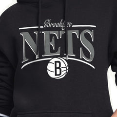 Brooklyn Nets Starter Women's Arch Stripe Fleece Hoodie - Black shop