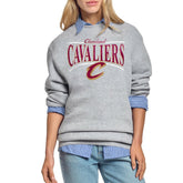 Cleveland Cavaliers Starter Women's Arch Stripe Fleece Crewneck Sweatshirt sale - Gray sale