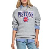 Detroit Pistons Starter Women's Arch Stripe Fleece Crewneck Sweatshirt sale - Gray discount