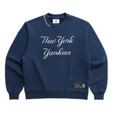 New York Yankees Madhappy Unisex Script Fleece Sweatshirt Blue