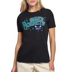 Charlotte Hornets Starter Women's Fireworks T-Shirt - Black for sale