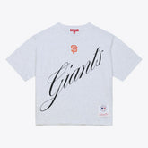 San Francisco Giants Women's Script Cropped Boxy T-Shirt Heather Gray