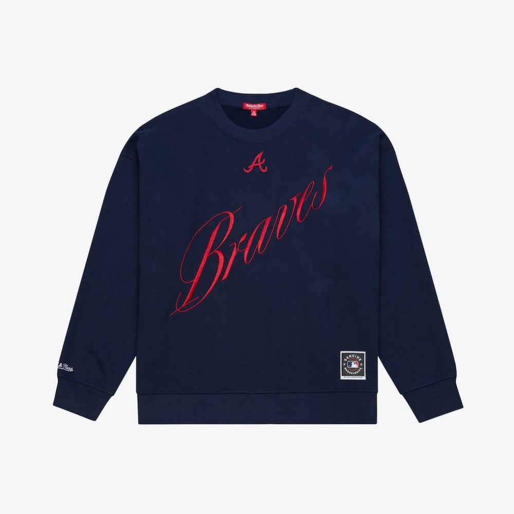 Atlanta Braves Women's Script Sweatshirt Navy