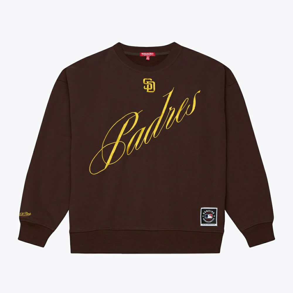 San Diego Padres Women's Script Sweatshirt Brown