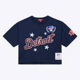 Detroit Tigers Women's Pep Rally Cropped Boxy T-Shirt Navy