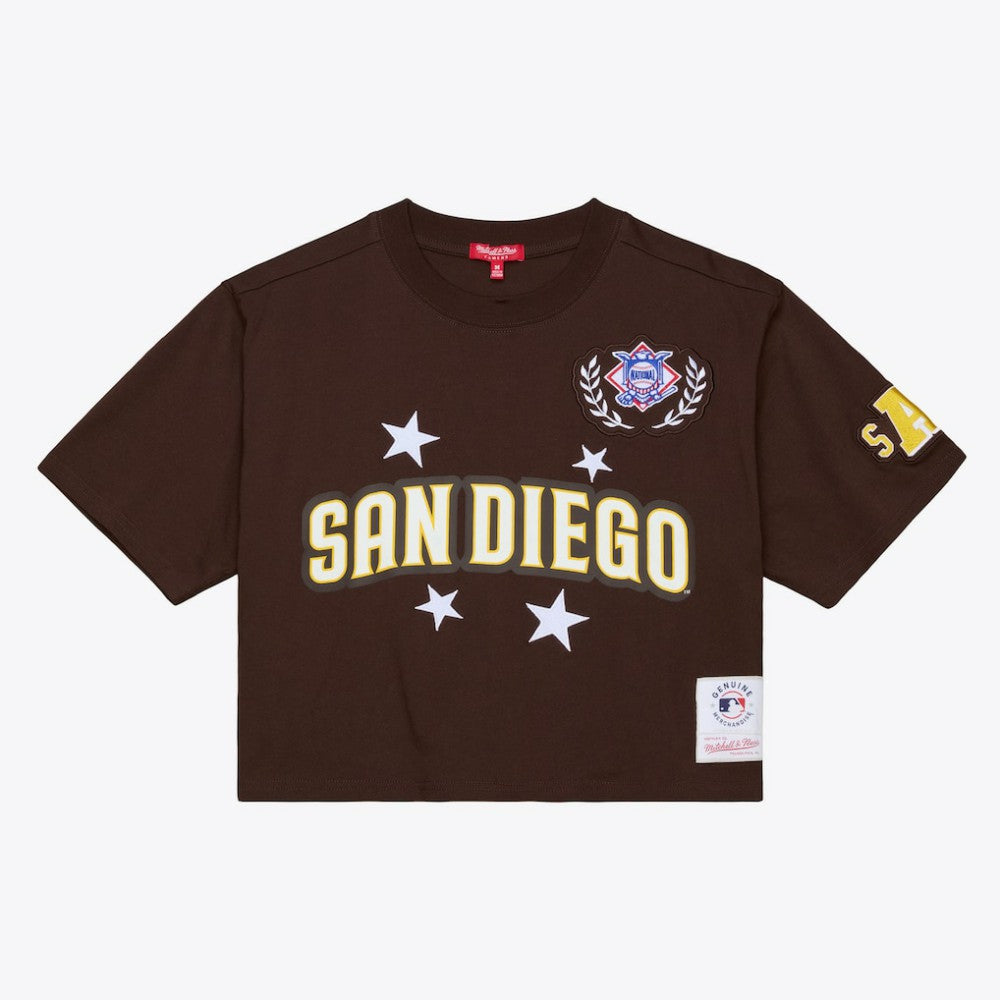 San Diego Padres Women's Pep Rally Cropped Boxy T-Shirt Brown