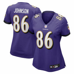 Cornelius Johnson Baltimore Ravens Women's Team Game Jersey - Purple online