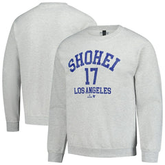 Shohei Ohtani MLBPA BreakingT Unisex Player Name & Number Sweatshirt Heather Gray