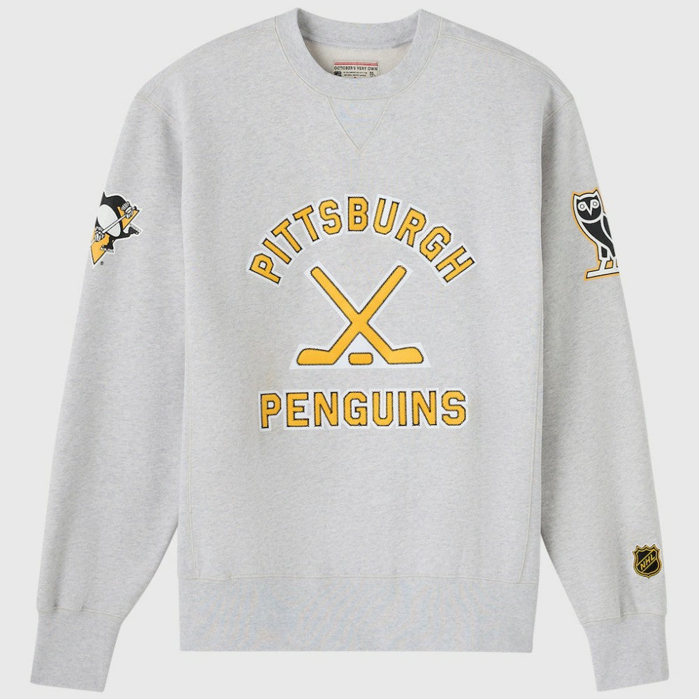 Pittsburgh Penguins OVO x NHL Fleece Sweatshirt - Heather Gray Sweatshirts
