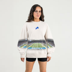 Detroit Lions Gameday Couture Women's Power Move Stadium Premium Drop Shoulder Sweatshirt - Natural discount