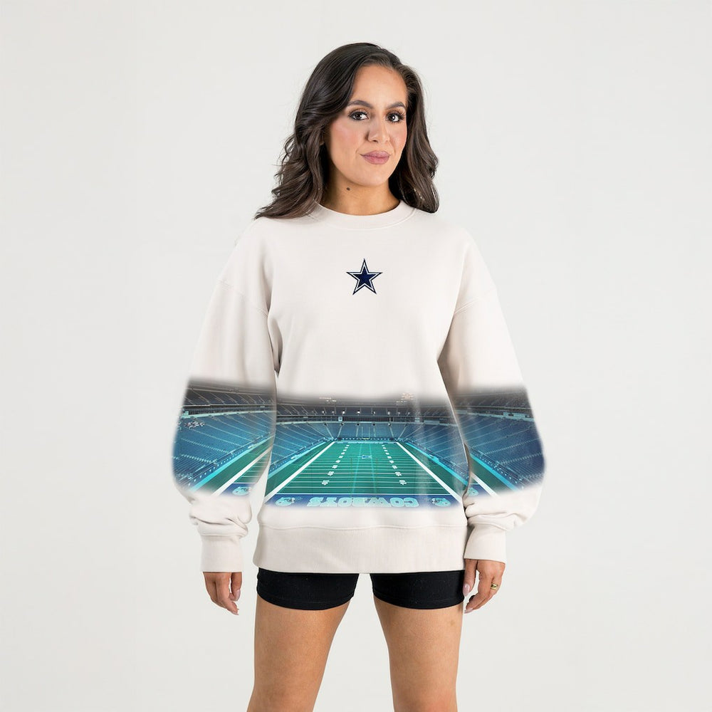 Dallas Cowboys Gameday Couture Women's Power Move Stadium Premium Drop Shoulder Sweatshirt - Natural online