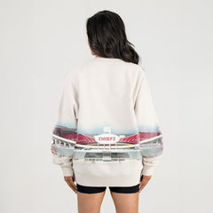 Kansas City Chiefs Gameday Couture Women's Power Move Stadium Premium Drop Shoulder Sweatshirt - Natural discount