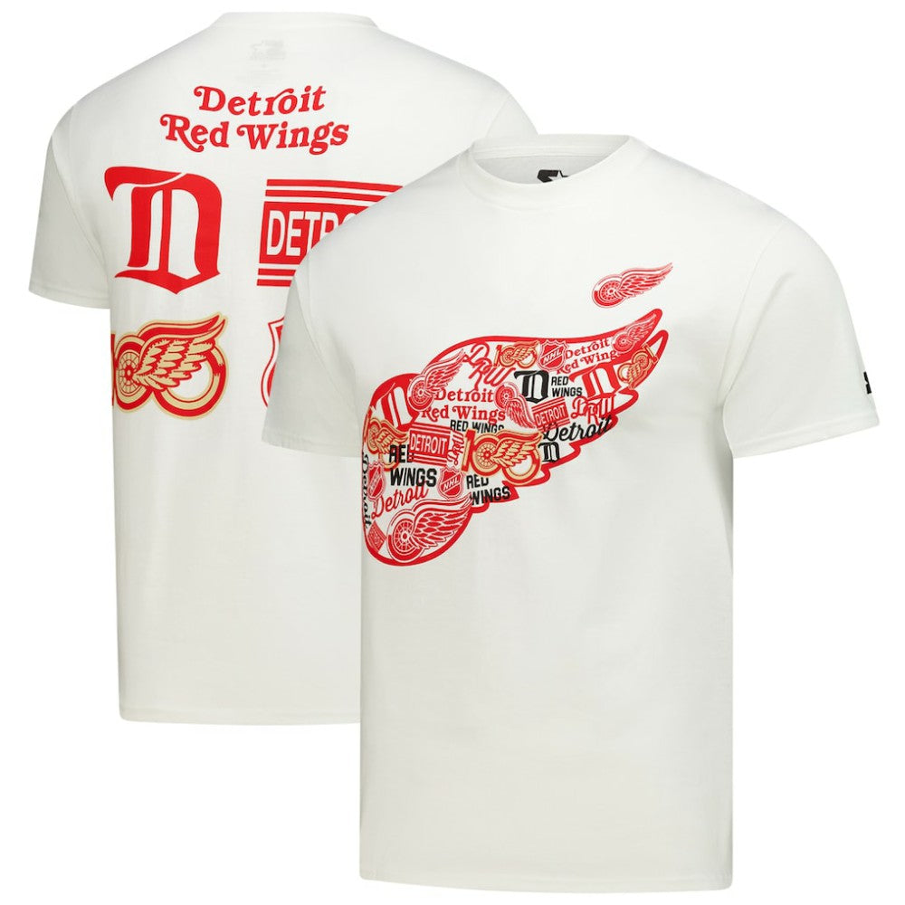 Detroit Red Wings Starter Logo Collage T-Shirt - White T-shirts