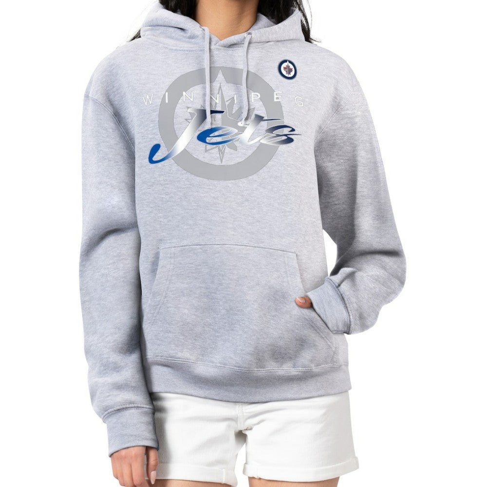 Winnipeg Jets G-III 4Her by Carl Banks Women's Shadow Logo Fleece Hoodie - Gray Hoodies