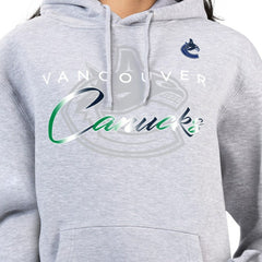 Vancouver Canucks G-III 4Her by Carl Banks Women's Shadow Logo Fleece Hoodie - Gray Hoodies