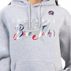 Columbus Blue Jackets G-III 4Her by Carl Banks Women's Shadow Logo Fleece Hoodie - Gray Hoodies