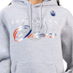 Edmonton Oilers G-III 4Her by Carl Banks Women's Shadow Logo Fleece Hoodie - Gray Hoodies